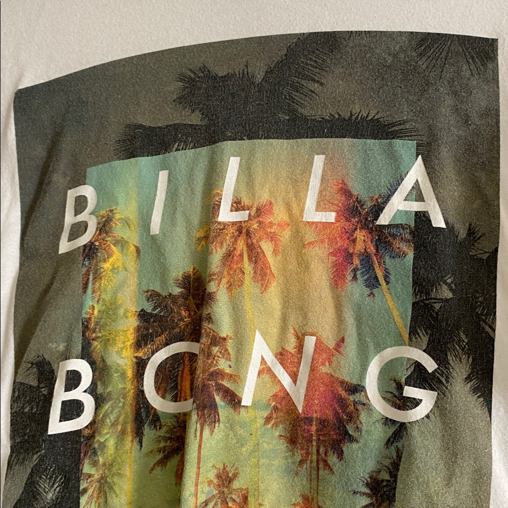 Billabong White Tee with Tropical Graphic - Picture 2 of 2